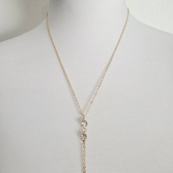 Gold body Chain With Rhinestone Decor - Picture 6 of 9